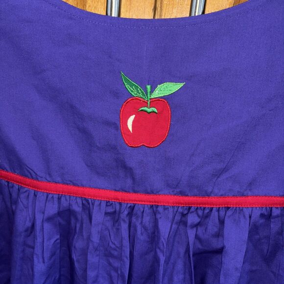 Go Softly Patio Dress Purple Embroidered Pockets 1X Fruit Muumuu Full Zip - Picture 10 of 11